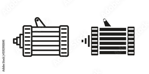 Car alternator icon. concept solid and line style in black. EPS 10