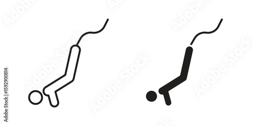 Bungee jumping icon. concept solid and line style in black. EPS 10