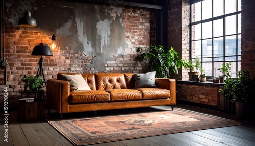 Rustic living room interior