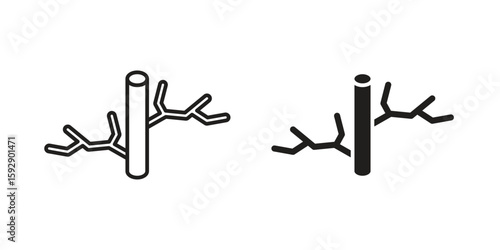 Blood vessel icon. concept solid and line style in black. EPS 10