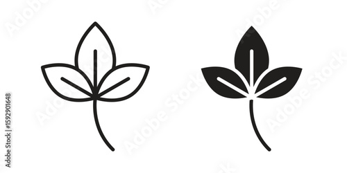 Basil icon. concept solid and line style in black. EPS 10