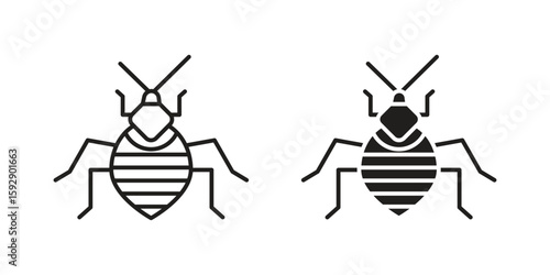 Bedbug icon. concept solid and line style in black. EPS 10