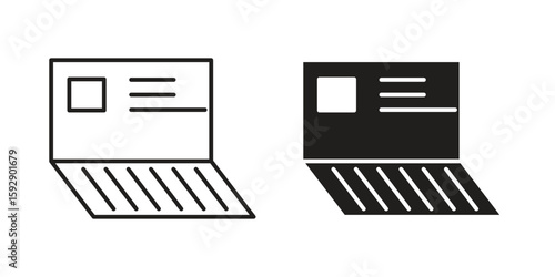 Bankbook icon. concept solid and line style in black. EPS 10