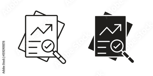 Auditors icon. concept solid and line style in black. EPS 10