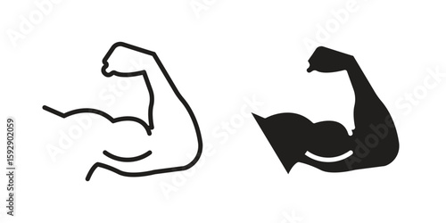 Arm icon. concept solid and line style in black. EPS 10