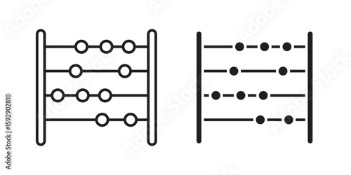 Abacus icon. concept solid and line style in black. EPS 10