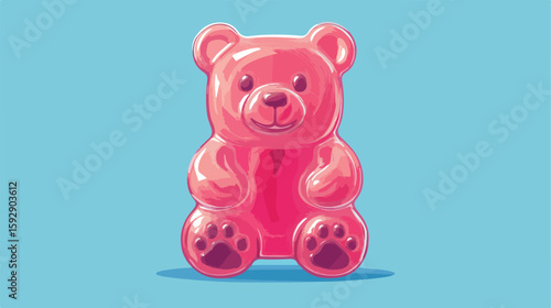 Colorful Gum Candy Bear Vector Illustration