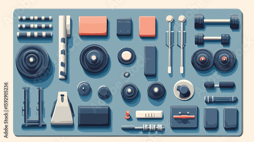 Fitness Equipment Vector Illustration