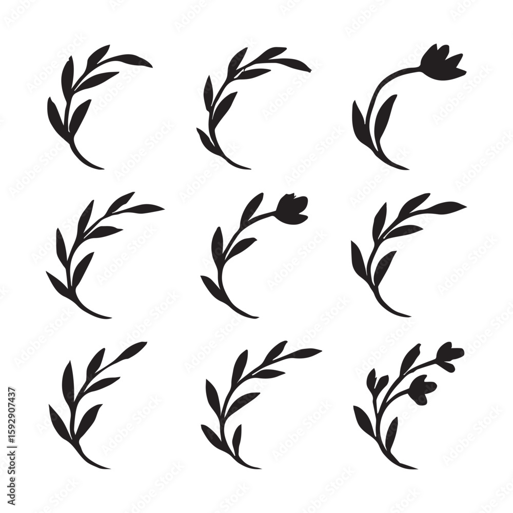 Fototapeta premium Floral Wreath Maker Brush Elements