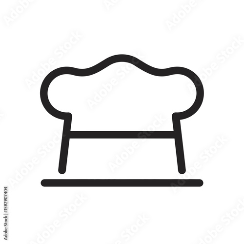 Chef hat icon depicts professional cooking in kitchen preparation studio minimalism graphic