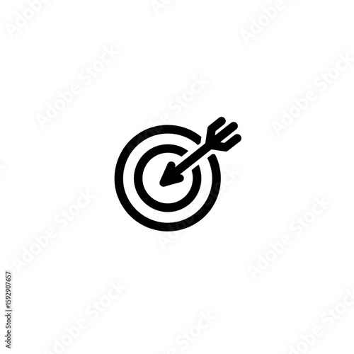Arrow projectile pierces target board displaying accuracy isolated achievement success