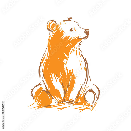 Hand-Drawn Marmalade Bear Sketch Symbol