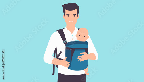 Dad and Baby in Carrier: Modern Fatherhood