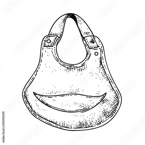 Baby Feeding Bib Sketch on White Background