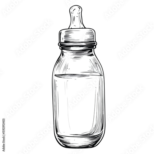 Baby Milk Bottle and Pacifier Sketch