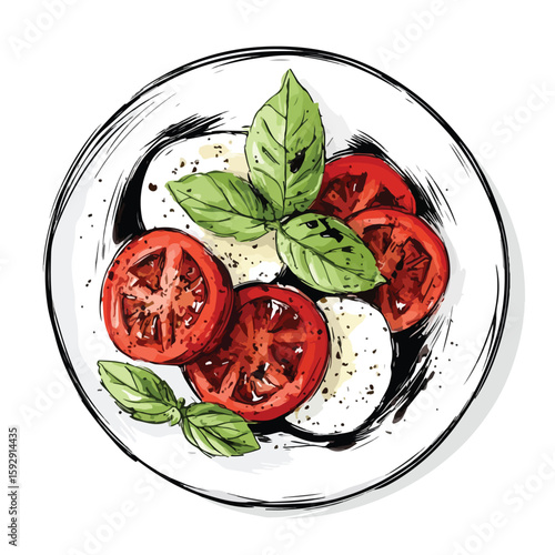 Caprese Salad Sketch Balsamic Glaze