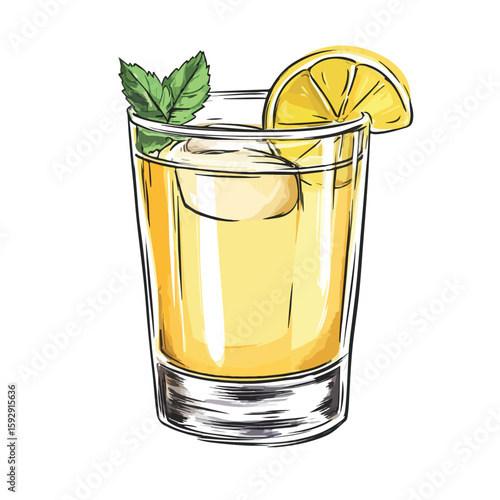 Cocktail Sketch in Shot Glass