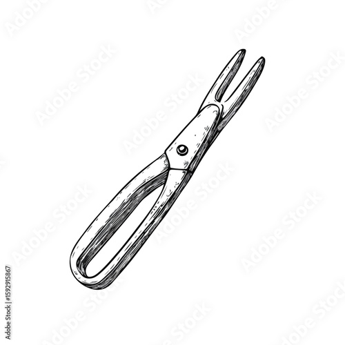 Precision Cuticle Cutter Sketch on White Background