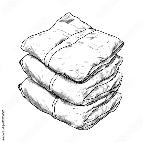 Hand-drawn Diapers Sketch on White Background