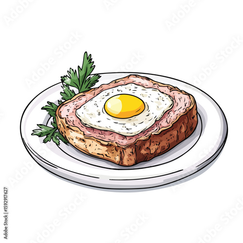 German Meatloaf with Egg Sketch