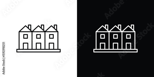 Canvas-taulu Terraced Houses icon. pictogram. flat vector sign. Vector Eps 10