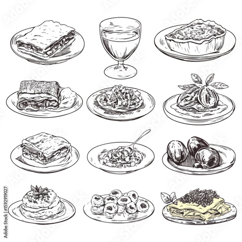 Italian Cuisine Sketch: Carpaccio Tagli