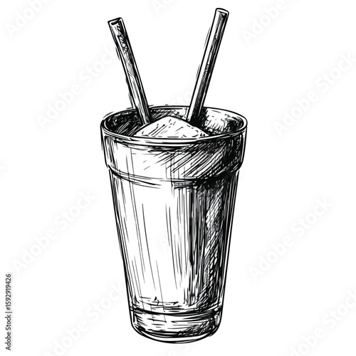 Muddler Sketch on White Background
