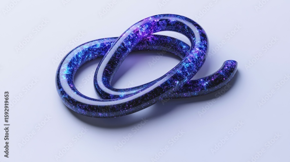 Fototapeta premium Abstract intertwined spiral, iridescent blue and purple
