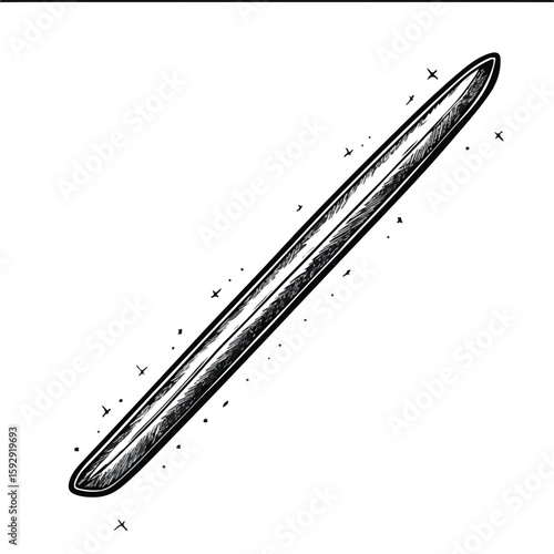 Hand-drawn Nail File Sketch on White