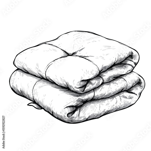 Cozy Warm Blanket Sketch Illustration