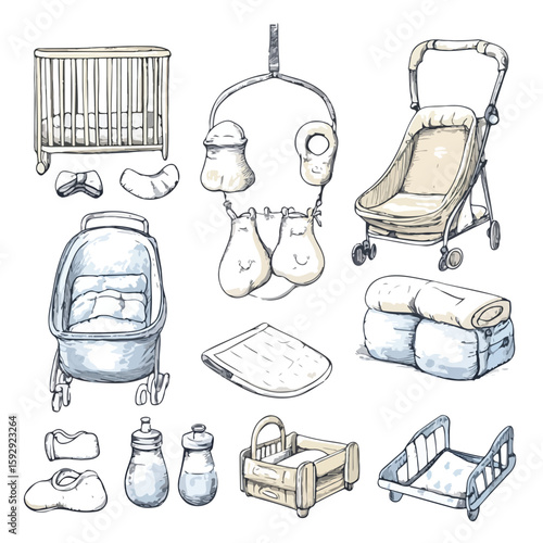 Baby Items Sketch Set