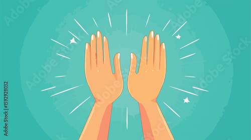 Applauding Hands Icon Vector Illustration