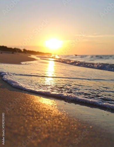 Wallpaper Mural Golden sunrise over a tranquil beach (1) Torontodigital.ca
