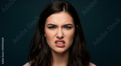Wallpaper Mural Close-up Portrait of a Woman Showing Disgust or Anger Torontodigital.ca