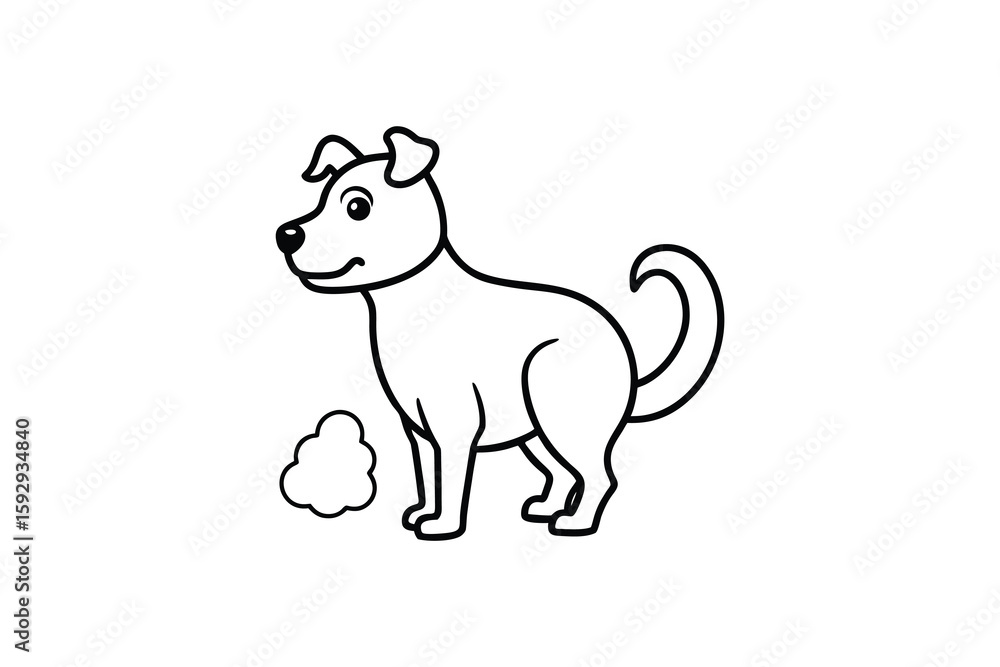 Obraz premium Cute Cartoon Dog Silhouette Illustration for Kids
