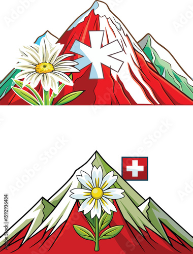 Mountain and flag 