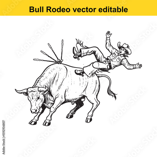 Cowboy thrown from bucking bull at rodeo