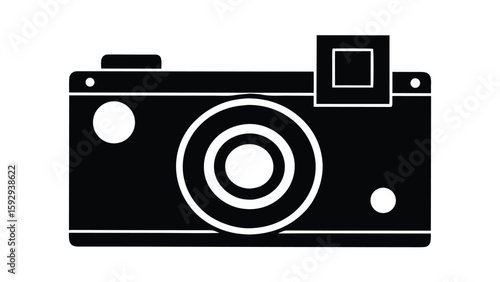 Simple Black and White Camera Icon