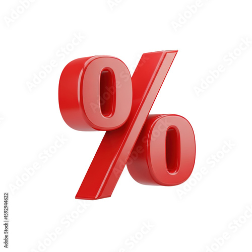 A 3d minimalist percent sign icon for discount concepts