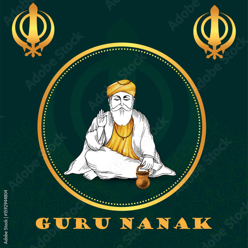 Vector Illustration guru Nanak Jayanti festival celebration background