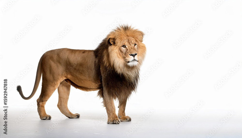 Obraz premium a lion standing on a white surface