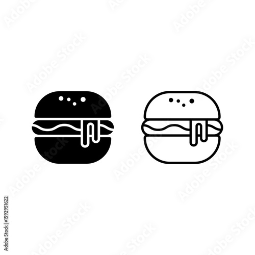 Burger icon set. cheese burger Symbol. hamburger sign. for mobile concept and web design. vector illustration on white background