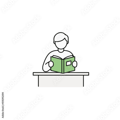 A person engrossed in reading a book.