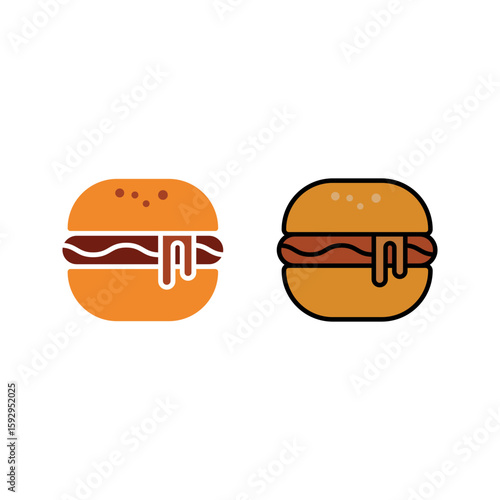 Burger icon set. cheese burger Symbol. hamburger sign. for mobile concept and web design. vector illustration on white background