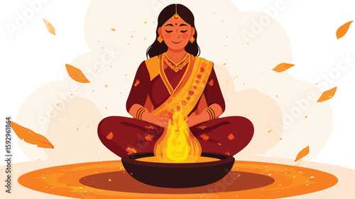 Joyful woman in Havana ceremony illustration