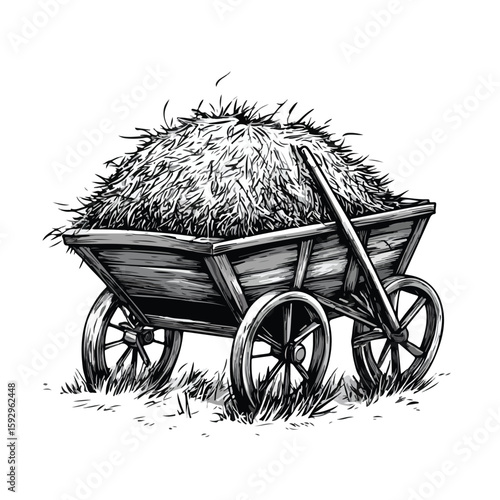 Cartoon hay and barrow illustration