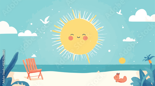 Bright Monday Morning Sunshine Vector Illustration