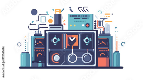 Energy-efficient Battery Technology Vector Illustration