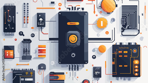 Advanced Battery Technology Flat Vector Illustration
