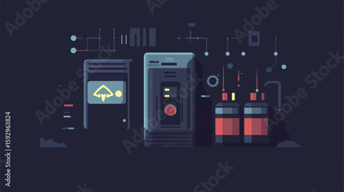 Efficient Battery Power Flat Vector Illustration